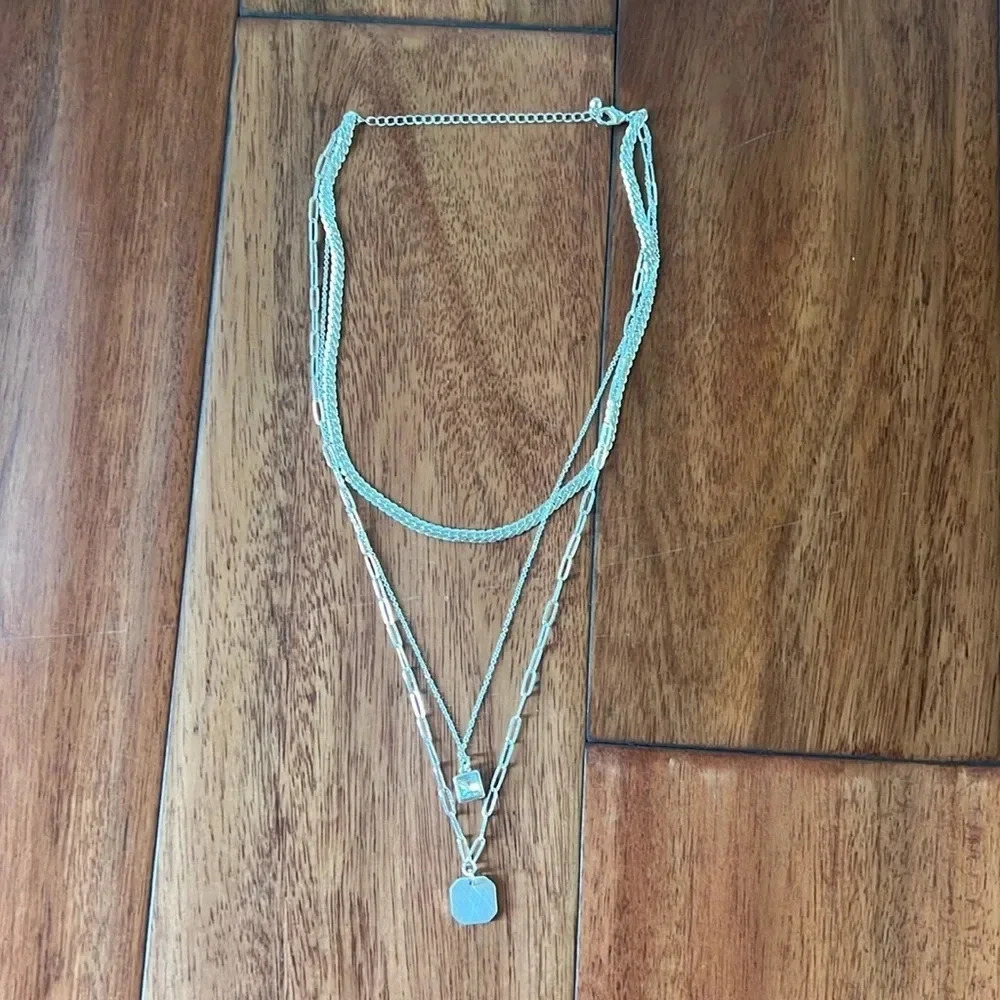 Silver layered necklace only worn once